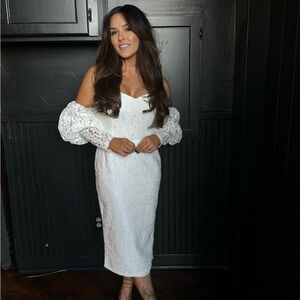 Club London lace bridal dress